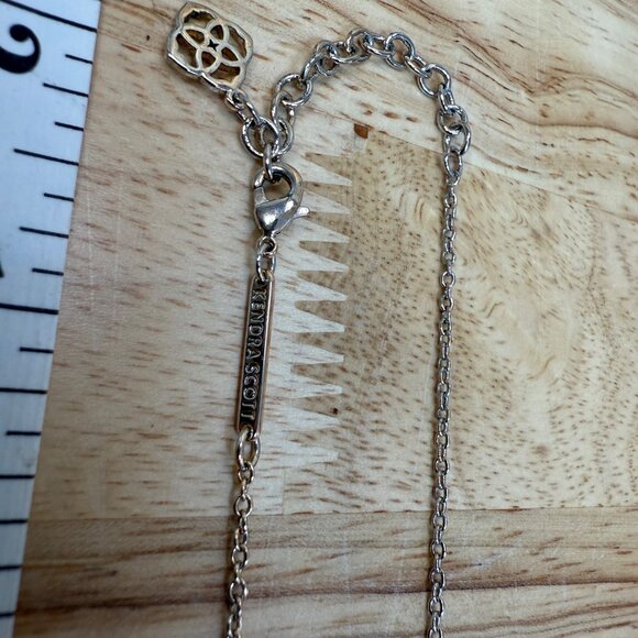 Kendra Scott Gold/Silver Oval Pendant Necklace With Intricate Cutout Design - Picture 9 of 12